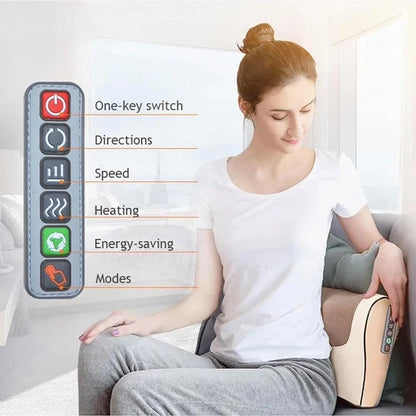Neck & Back Heating Massage Pillow